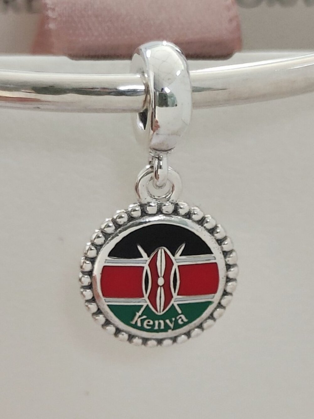 Kenya Flag Exclusive Dangle Charm with box